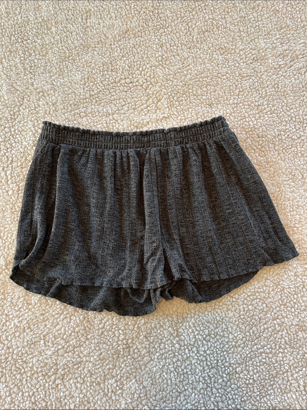 Aeropostale Dark Charcoal Ribbed Sleep Shorts